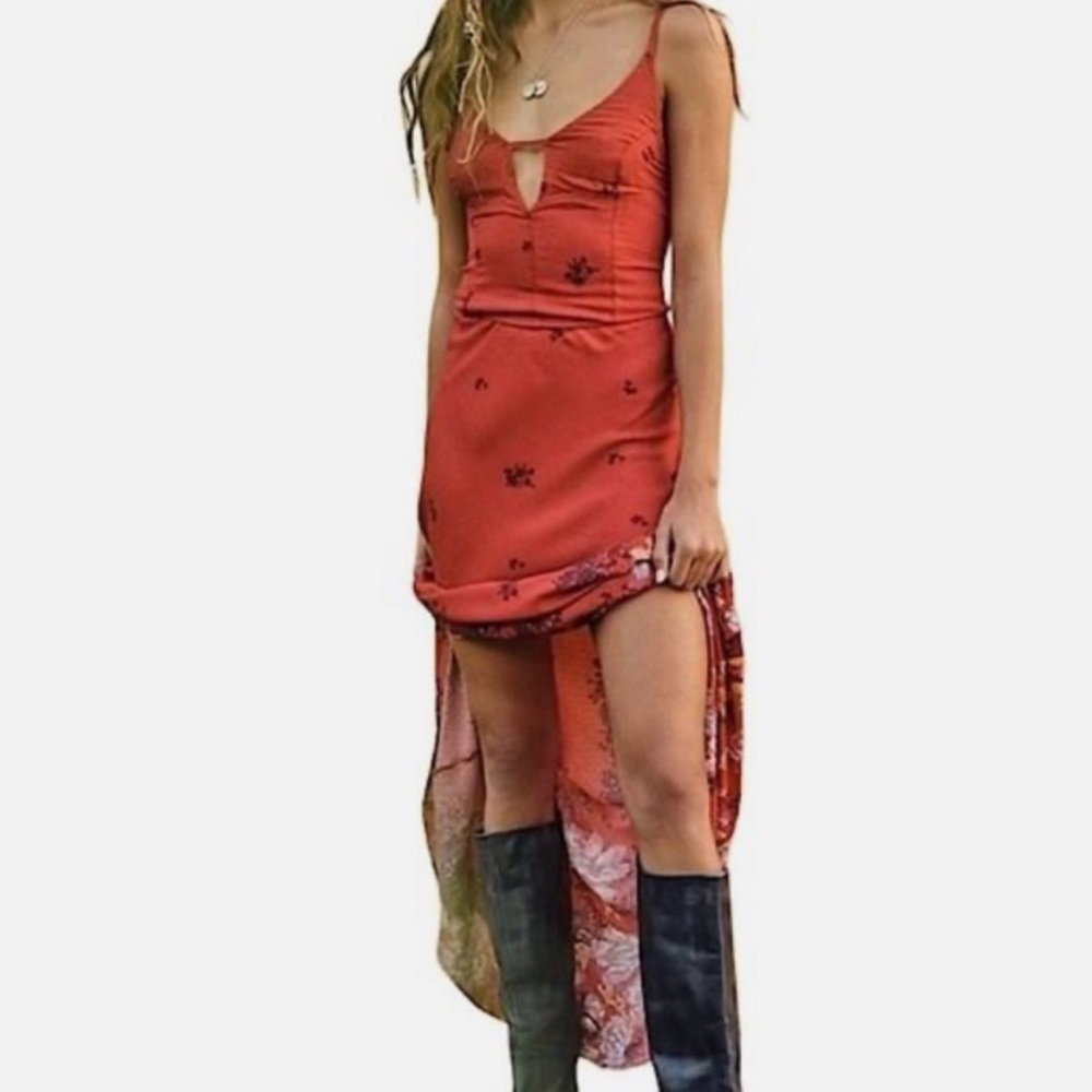 NWT - Free People Get To You Printed Maxi Floral Dress Scarlet - Various Sizes - Picture 3 of 8